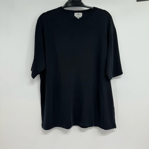 Avon Celli T-Shirt  Men's 56 Black Silk/Cotton Blend Crew Neck Italy - Picture 1 of 6